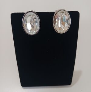 Vintage St. John Crystal Clip On Earrings